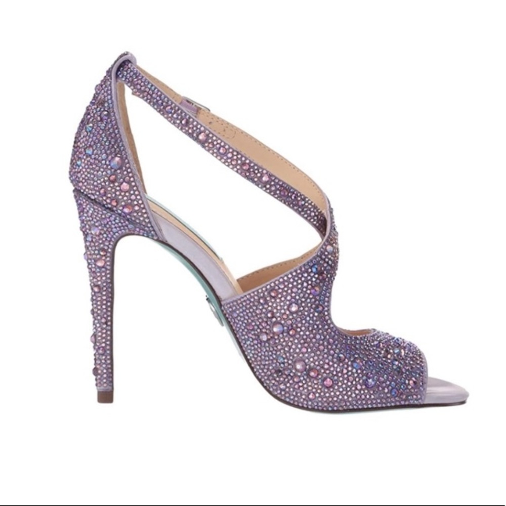 Betsey Johnson Blue Sage Lilac Pumps Heel Sz 8